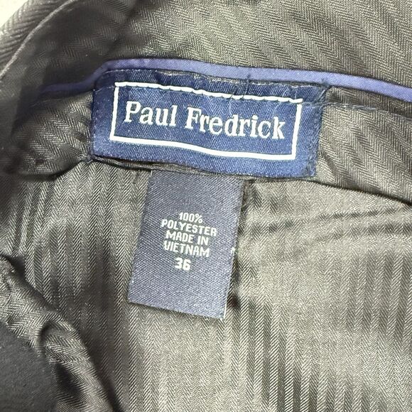 Paul Frederick Men’s 36x28 Black Pleated Dress Pants Cuffed Extended Waist - Picture 6 of 15